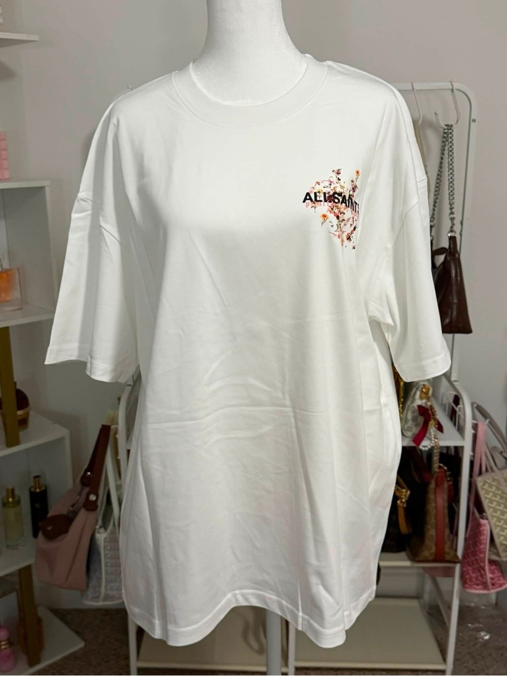White Men's Graphic Crewneck T-Shirt